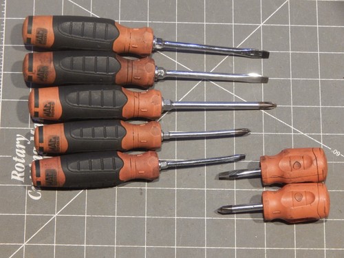 Mac 7pc orange black handle - orange,